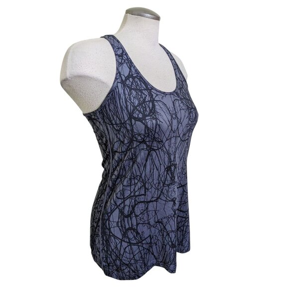 Lululemon Cool Racerback Coal Ground Nesting Black Bird Womens Size 8/10 Gym - Picture 3 of 6
